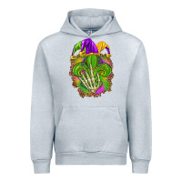 Heather Grey Mardi Gras with skeleton hand Urban Hoodie - HowdyJamesFarm