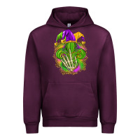 Mauve Wine Mardi Gras with skeleton hand Urban Hoodie - HowdyJamesFarm
