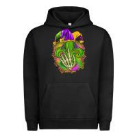 Pigment Black Mardi Gras with skeleton hand Urban Hoodie - HowdyJamesFarm