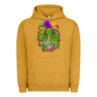 Pigment Peanut Butter Mardi Gras with skeleton hand Urban Hoodie - HowdyJamesFarm