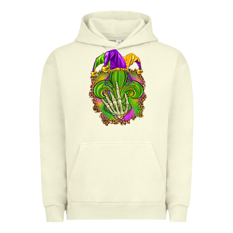 Mardi Gras With Skeleton Hand Urban Hoodie by HowdyJamesFarm | Teevron