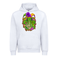 White Mardi Gras with skeleton hand Urban Hoodie - HowdyJamesFarm