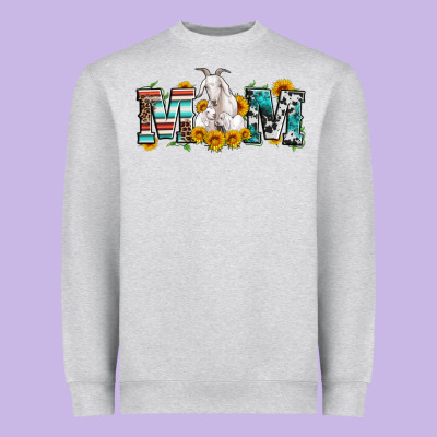 Goat Mom Serape Leopard Cowhide Goat Family Heavyweight Sweatshirt Designed By Artiststas