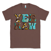 Chestnut western sunflowers turquoise leopard yee haw Classic Tee - BarkalooDesign
