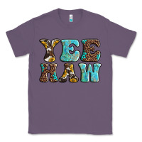 Lavender western sunflowers turquoise leopard yee haw Classic Tee - BarkalooDesign