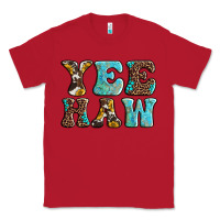 Red western sunflowers turquoise leopard yee haw Classic Tee - BarkalooDesign