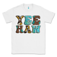 White western sunflowers turquoise leopard yee haw Classic Tee - BarkalooDesign
