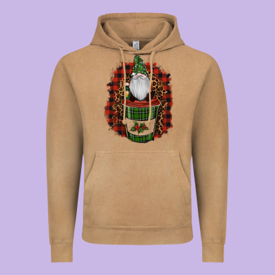 Gnomes With Coffee Christmas Vintage Hoodie Designed By Ranaportraitstore