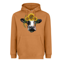 Meerkat holstein cow with sunflower Heavyweight Hoodie - BarkalooDesign