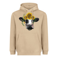 Mushroom holstein cow with sunflower Heavyweight Hoodie - BarkalooDesign