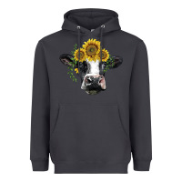 Smoke holstein cow with sunflower Heavyweight Hoodie - BarkalooDesign