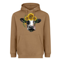 Toasted Coconut holstein cow with sunflower Heavyweight Hoodie - BarkalooDesign