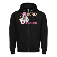 Black dead inside but it's christmas Zipper Hoodie - MaliasSmallBusiness