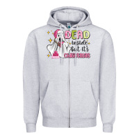 Heather Grey dead inside but it's christmas Zipper Hoodie - MaliasSmallBusiness