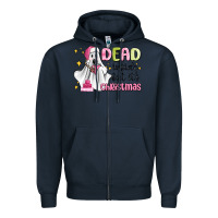 Navy dead inside but it's christmas Zipper Hoodie - MaliasSmallBusiness