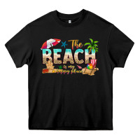 Black the beach is my happy place Heavy Core Tee - texasbilliewilder
