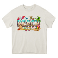 Cream the beach is my happy place Heavy Core Tee - texasbilliewilder
