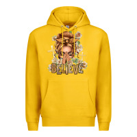 Lemon Blonde Hair Believe Praying Caucasian Messy Bun Premium Hoodie - texasbilliewilder
