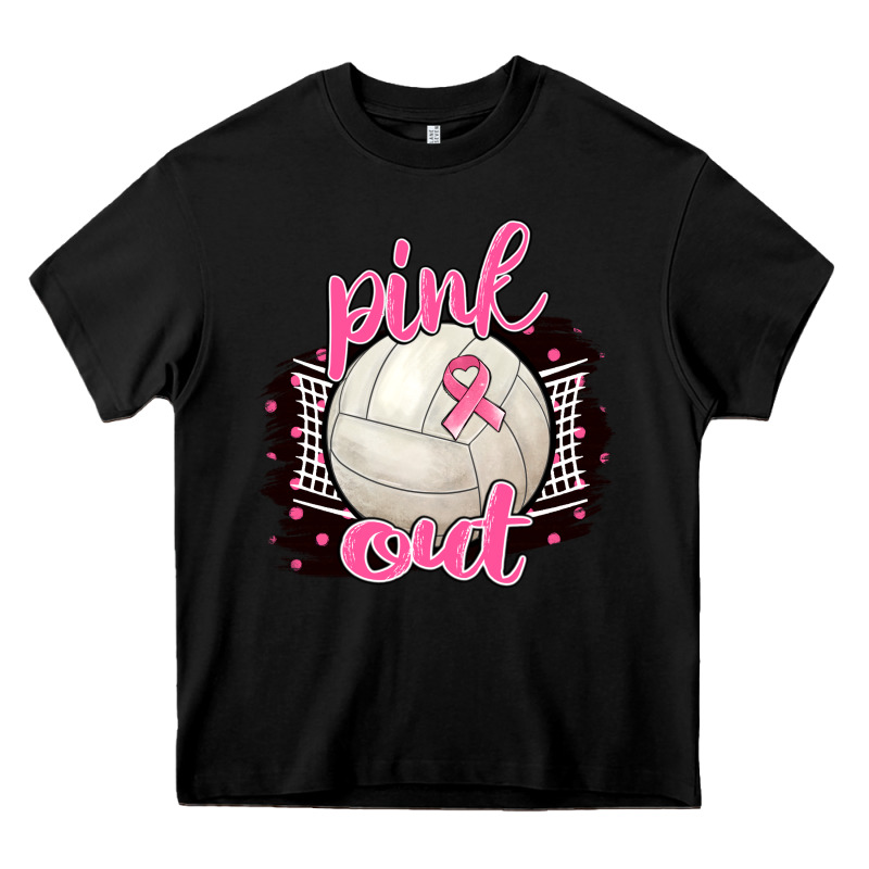 Pink Out Volleyball Heavy Core Tee by BarkalooDesign | Teevron
