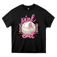 Black Pink Out Volleyball Heavy Core Tee - BarkalooDesign