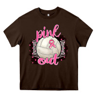 Chocolate Brown Pink Out Volleyball Heavy Core Tee - BarkalooDesign