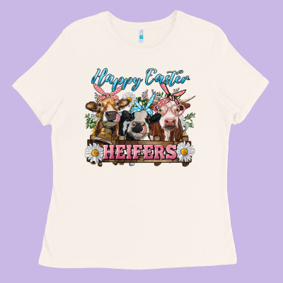 Ladies Tee Happy Easter Heifers