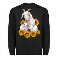 Black goat family with sunflowers Heavyweight Sweatshirt - Artiststas