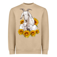 Mushroom goat family with sunflowers Heavyweight Sweatshirt - Artiststas