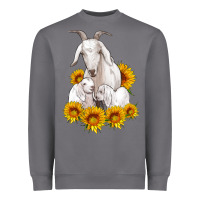 Storm goat family with sunflowers Heavyweight Sweatshirt - Artiststas