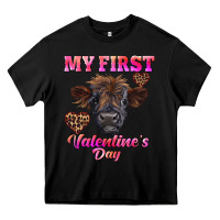 Black my first valentine's day highland calf Heavy Core Tee - RanaPortraitStore