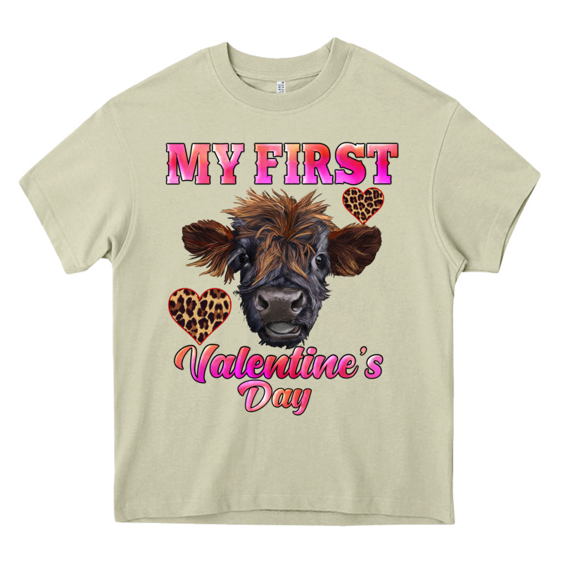 My First Valentine's Day Highland Calf Heavy Core Tee by RanaPortraitStore | Teevron