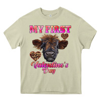 Mossy my first valentine's day highland calf Heavy Core Tee - RanaPortraitStore