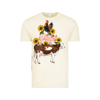 Vintage Arctic western farm life cow pig rooster with sunflowers Vintage Tee - Artiststas