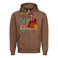 Chestnut i may look calm but in my head i pecked you three Zipper Hoodie - NancyCooperArtShop