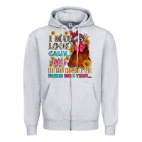 Heather Grey i may look calm but in my head i pecked you three Zipper Hoodie - NancyCooperArtShop
