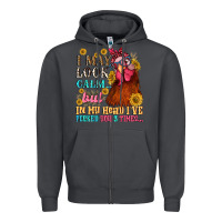 Smoke i may look calm but in my head i pecked you three Zipper Hoodie - NancyCooperArtShop