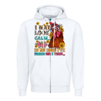 White i may look calm but in my head i pecked you three Zipper Hoodie - NancyCooperArtShop