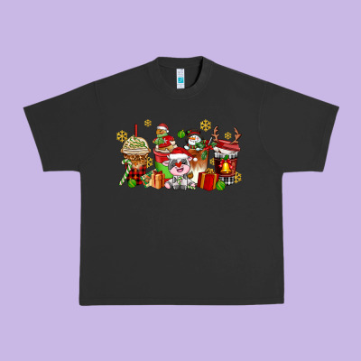 Christmas Cow Coffee Cups Urban Heavy Tee Designed By Adodesignshop