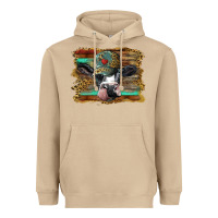 Mushroom holstein cow with cap and leopard background Heavyweight Hoodie - BarkalooDesign