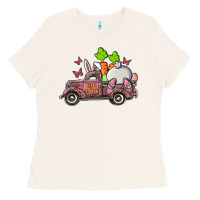 Bone happy easter pink truck with bunny Ladies Tee - RanaPortraitStore