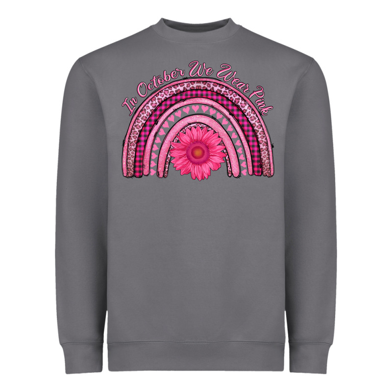 In October We Wear Pink Rainbow Heavyweight Sweatshirt by AdoDesignShop | Teevron