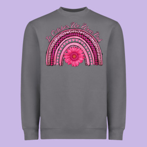 In October We Wear Pink Rainbow Heavyweight Sweatshirt Designed By Adodesignshop