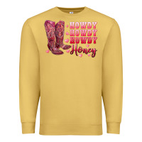 Antique Gold howdy howdy howdy honey with cowgirl boots Premium Sweatshirt - RanaPortraitStore