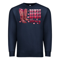 Navy howdy howdy howdy honey with cowgirl boots Premium Sweatshirt - RanaPortraitStore