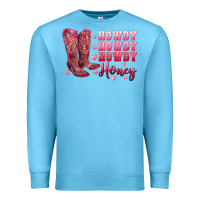 Ocean Blue howdy howdy howdy honey with cowgirl boots Premium Sweatshirt - RanaPortraitStore