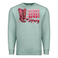 Seafoam howdy howdy howdy honey with cowgirl boots Premium Sweatshirt - RanaPortraitStore