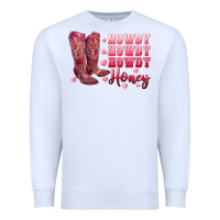 White howdy howdy howdy honey with cowgirl boots Premium Sweatshirt - RanaPortraitStore