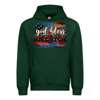 Forest Green God bless America  4th of July Urban Hoodie - CowGirlArtShop