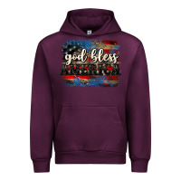 Mauve Wine God bless America  4th of July Urban Hoodie - CowGirlArtShop