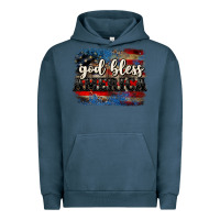 Pigment Midnight Navy God bless America  4th of July Urban Hoodie - CowGirlArtShop